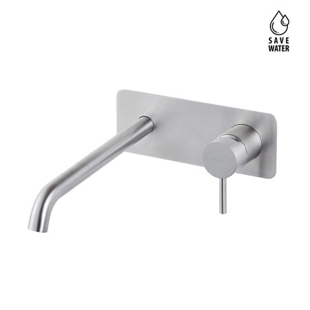 NEWFORM X-STEEL 316 WALL-MOUNTED BASIN MIXER WITHOUT DRAIN, SINGLE PLATE, LONG SPOUT