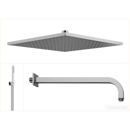 AQUAELITE TECHNO KIT SHOWER HEAD 200X200MM WITH SHOWER SET QUADRO