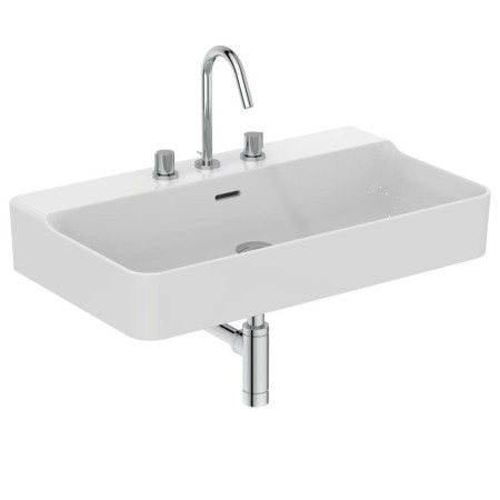 IDEAL STANDARD CONCA RECTANGULAR BASIN 800X450 MM WITH OVERFLOW AND 3 HOLES