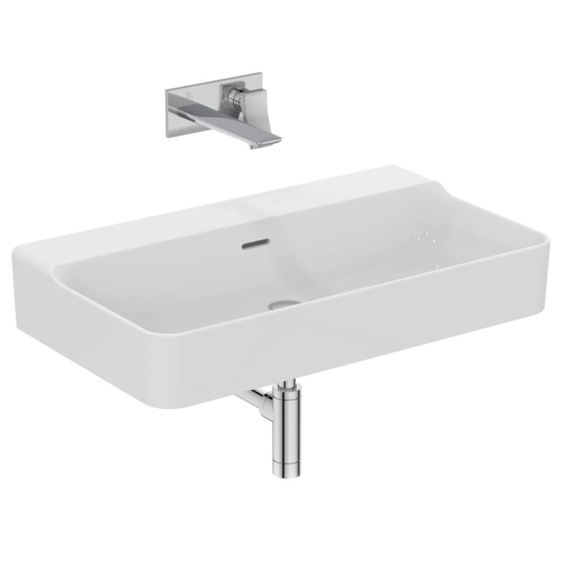 IDEAL STANDARD CONCA LAVABO RETTANGOLARE 800X450 MM C/TROPPOPIENO E SENZA FORO