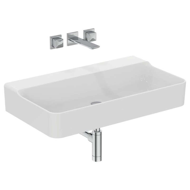 IDEAL STANDARD CONCA LAVABO RETTANGOLARE 800X450 MM S/TROPPOPIENO E SENZA FORO