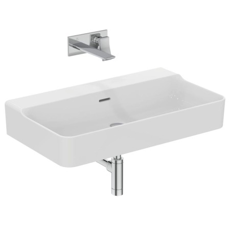 IDEAL STANDARD CONCA LAVABO DA APPOGGIO RETTANGOLARE 800X450 MM C/TROPPOPIENO E SENZA FORI