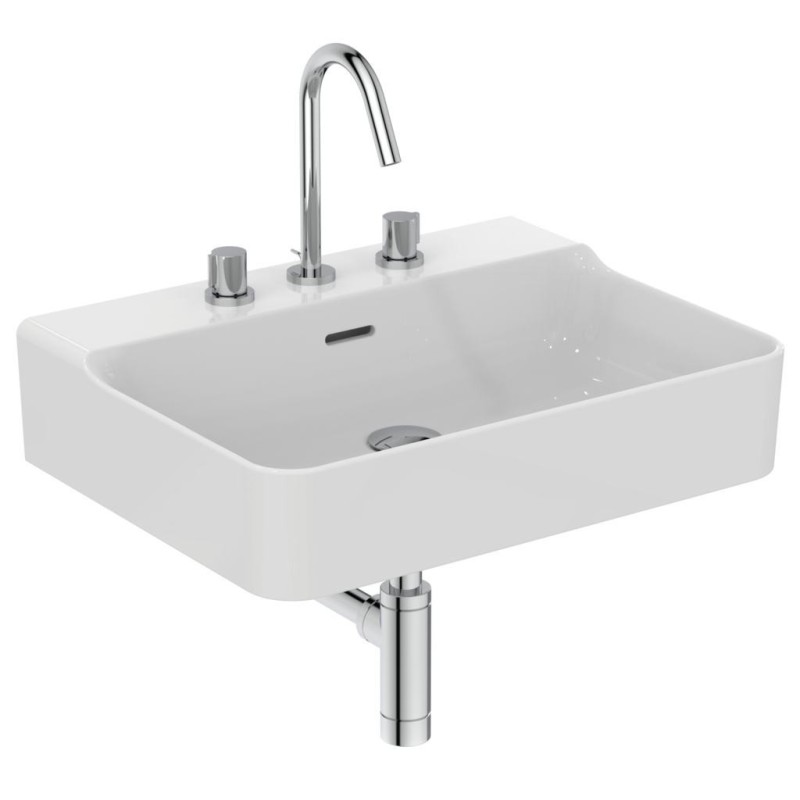 IDEAL STANDARD CONCA LAVABO RETTANGOLARE 600X450 MM C/TROPPOPIENO E 3 FORI