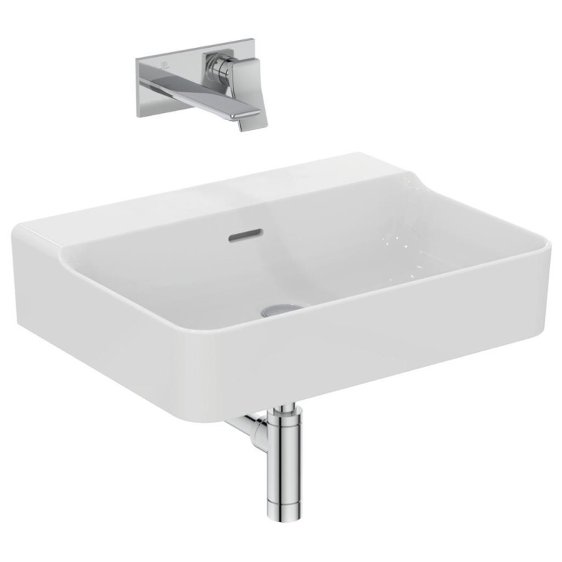 IDEAL STANDARD CONCA LAVABO RETTANGOLARE 600X450 MM C/TROPPOPIENO E SENZA FORI