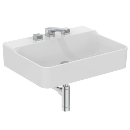 IDEAL STANDARD CONCA LAVABO DA APPOGGIO RETTANGOLARE 600X450 MM S/TROPPOPIENO E 3 FORI