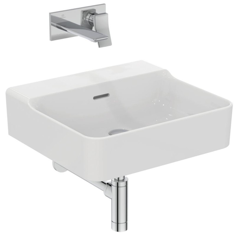 IDEAL STANDARD CONCA LAVABO RETTANGOLARE 500X450 MM C/TROPPOPIENO E SENZA FORO