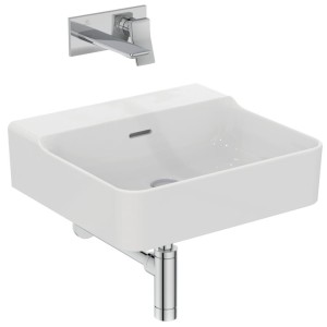 IDEAL STANDARD CONCA LAVABO DA APPOGGIO RETTANGOLARE 500X450 MM C/TROPPOPIENO E SENZA FORI