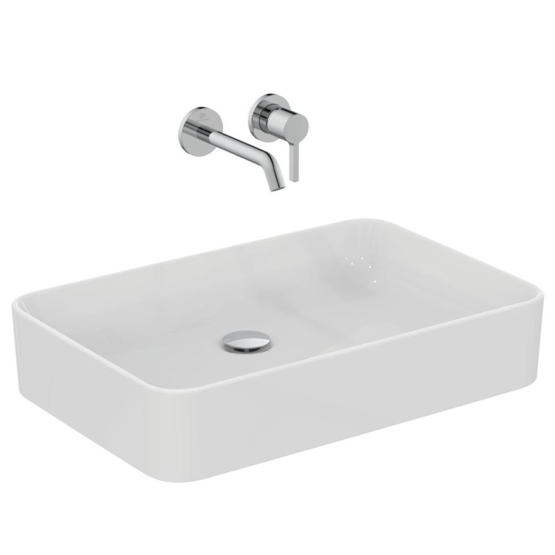 IDEAL STANDARD CONCA LAVABO RETTANGOLARE DA APPOGGIO 600X400 MM S/TROPPOPIENO E SENZA FORI