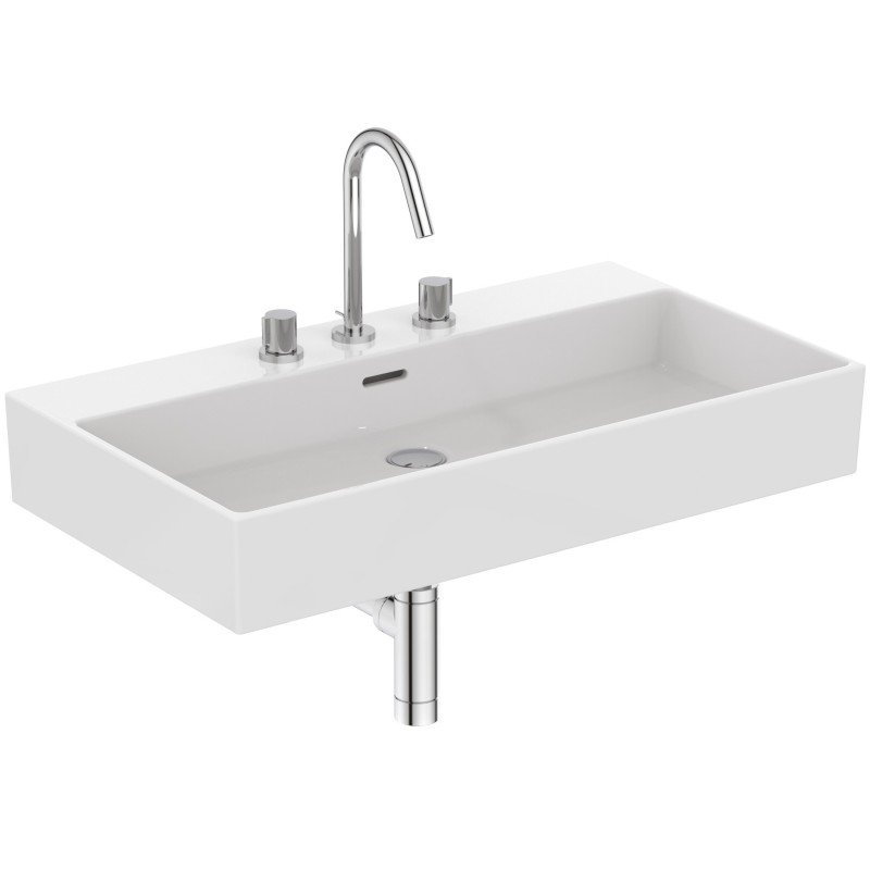 IDEAL STANDARD EXTRA LAVABO RETTANGOLARE 800X450 C/TROPPOPIENO E 3 FORI