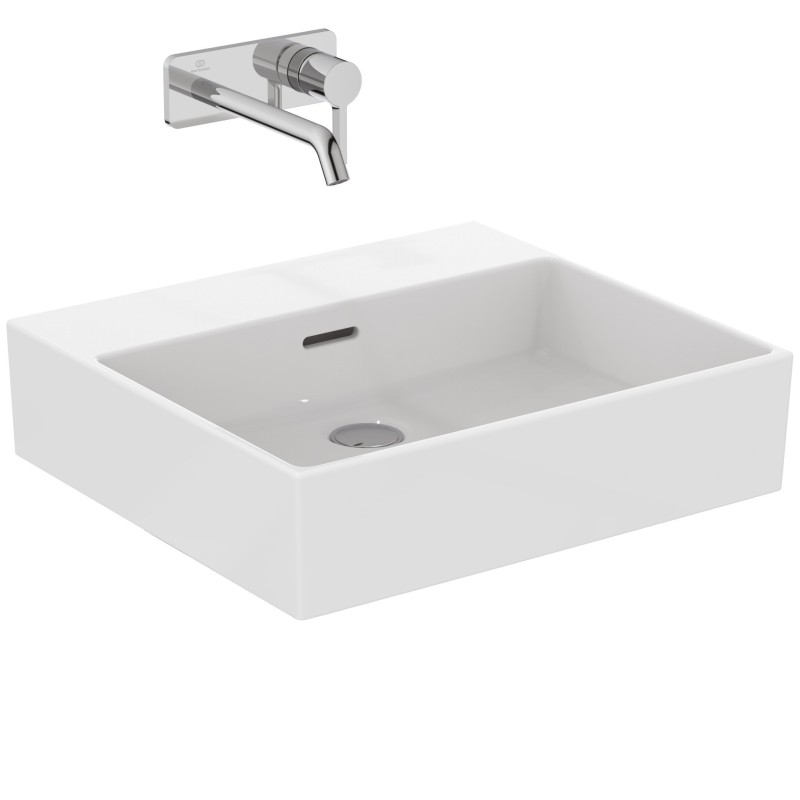 IDEAL STANDARD EXTRA LAVABO DA APPOGGIO RETTANGOLARE 500X450 C/TROPPOPIENO E SENZA FORI