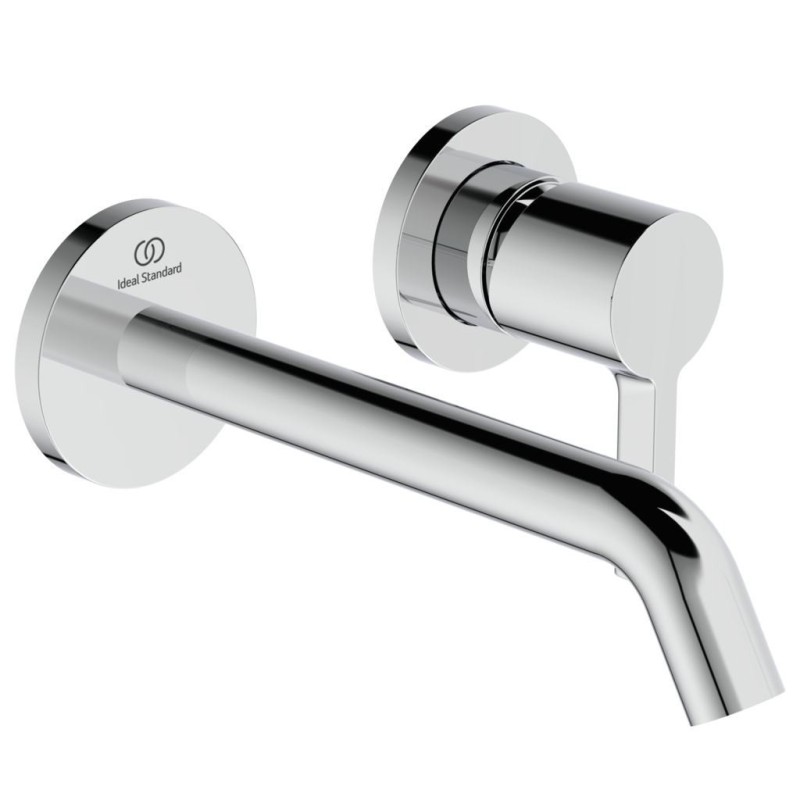 IDEAL STANDARD JOY LAVABO MISCELATORE MONOCOMANDO A PARETE C/2 PIASTRE CIRCOLARI E BOCCA DA 180MM