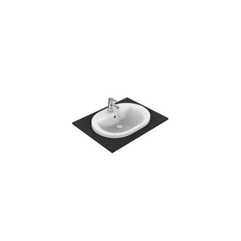 IDEAL STANDARD CONNECT - LAVABO 620 MM DA INCASSO SOPRAPIANO C/FORO RUBINETTERIA E TROPPOPIENO