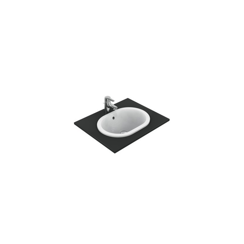 IDEAL STANDARD CONNECT - LAVABO 480 MM DA INCASSO SOPRAPIANO OVALE S/FORO RUBINETTERIA