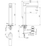IDEAL STANDARD EDGE DECK-MOUNTED BASIN MIXER ON PIANO H.240 MM WITH WASTE AND BLUESTART