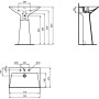 IDEAL STANDARD TIPO-Z TOTEM SINK WITH OVERFLOW 3 HOLES