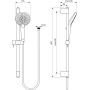 IDEAL STANDARD IDEALRAIN EVO JET ROUND SHOWER RAIL 600mm 3 FUNCTIONS