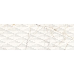 MARAZZI ALLMARBLE_WALL GOLDEN WHITE SATIN 40X120 3D PAVÉ STRUCTURE Rectified