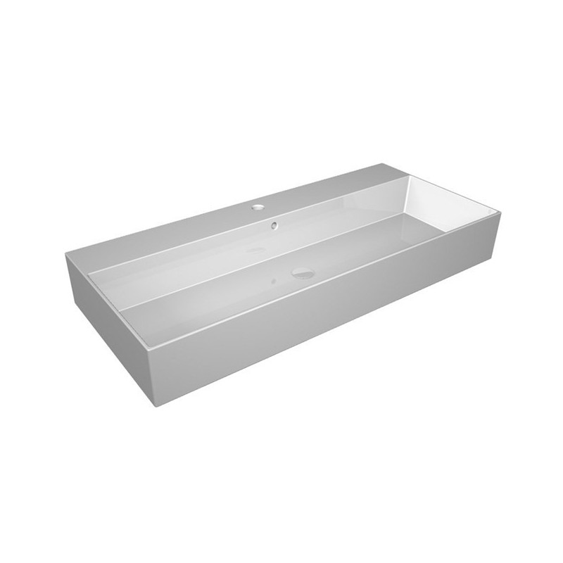 GSG ZENITH Lavabo Bordo Fino Cm 102 Monoforo Bianco Lucido