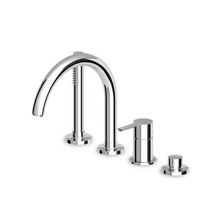 ZUCCHETTI GILL BATHTUB EDGE MIXER WITH HAND SHOWER
