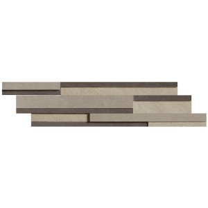 FLORIM - FLOOR GRES INDUSTRIAL LISTELLO MIX 3D SAGE/PLOMB/STEEL 15X60