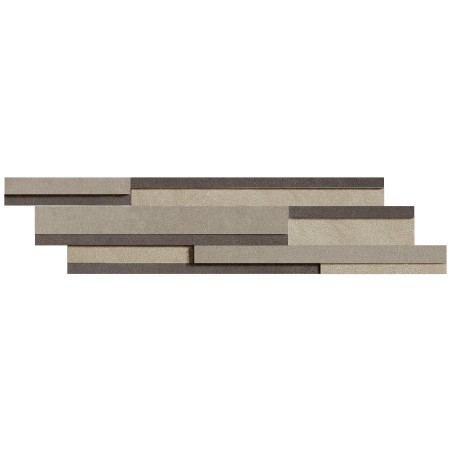 FLORIM - FLOOR GRES INDUSTRIAL LISTELLO MIX 3D SAGE/PLOMB/STEEL 15X60