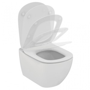 IDEAL STANDARD TESI VASO SOSPESO C/SISTEMA AQUABLADE C/COPRIVASO SLIM SOFT CLOSE BIANCO LUCIDO