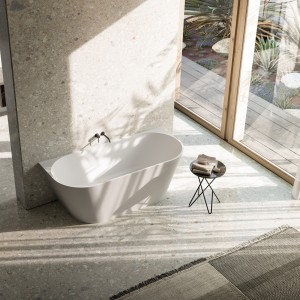 GLASS 1989 QUEEN FREESTANDING BATHTUB IN MATTE WHITE MINERALITE