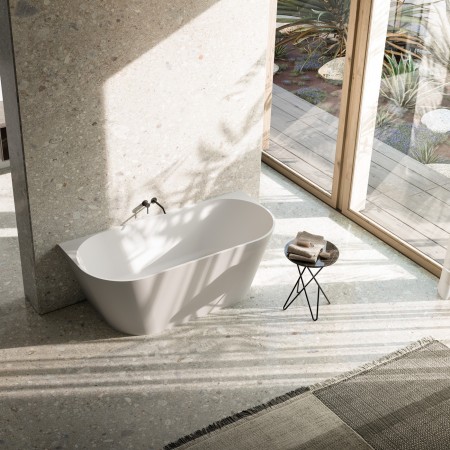 GLASS 1989 QUEEN FREESTANDING BATHTUB IN MATTE WHITE MINERALITE