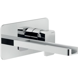 NOBILI LOOP WALL-MOUNTED BASIN MIXER WITH LONG WATERFALL SPOUT WITHOUT DRAIN