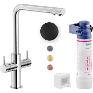NOBILI SOURCE FILTER DUAL-CONTROL MIXER WITH KITCHEN FILTERING SYSTEM VELVET BLACK