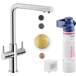 NOBILI SOURCE FILTER MIXER WITH DUAL CONTROL AND KITCHEN FILTERING SYSTEM IN SPACE GOLD PVD