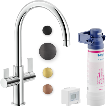 NOBILI SOURCE FILTER MIXER WITH DOUBLE CONTROL AND KITCHEN FILTERING SYSTEM GUNMETAL PVD